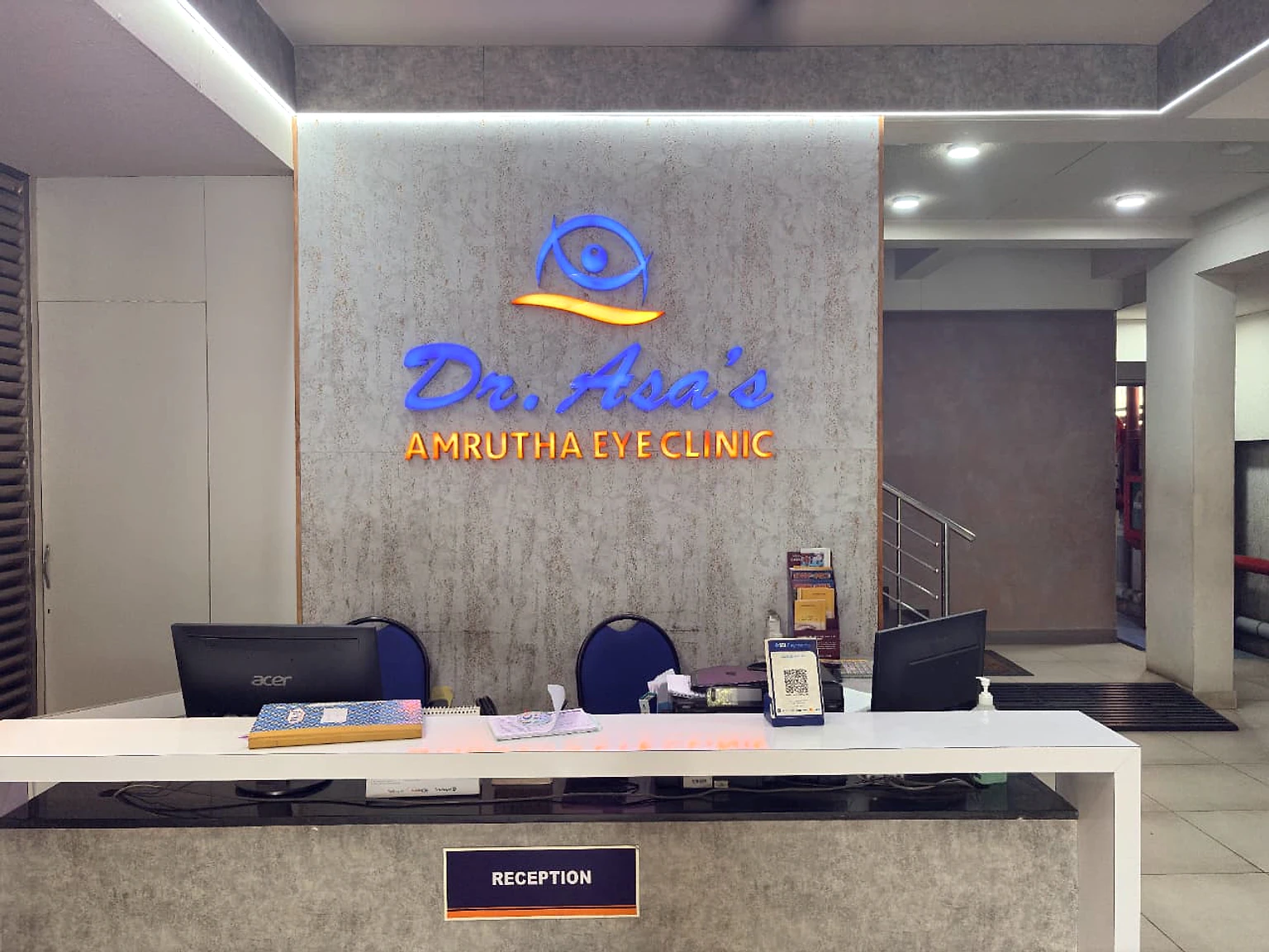 Reception desk at Amrutha Eye Hospital